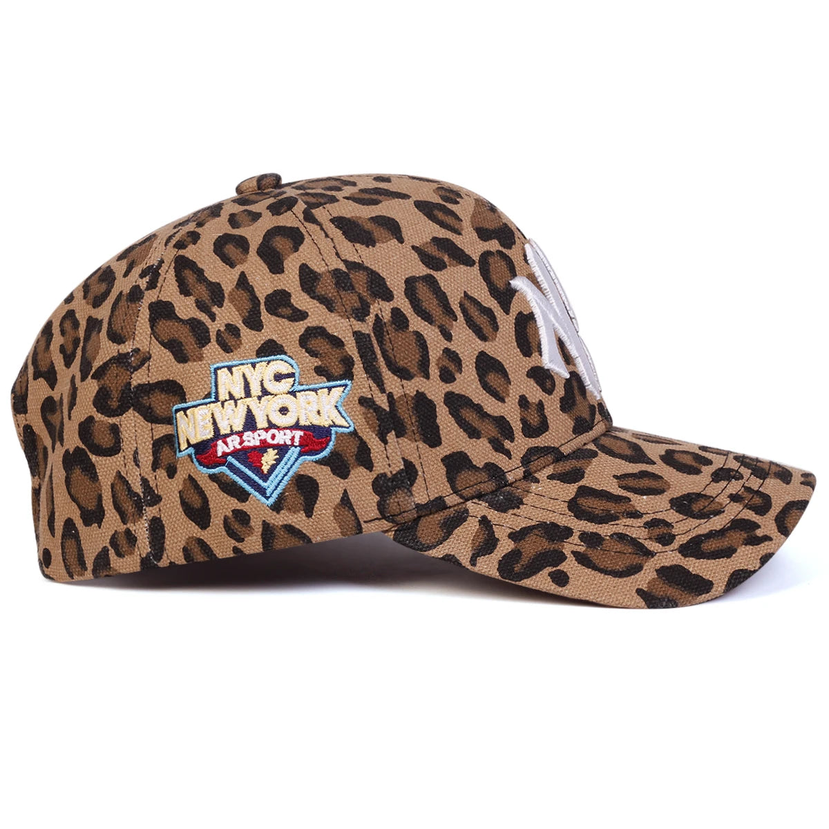 Unisex NG Letter Embroidery Leopard Print Baseball Caps