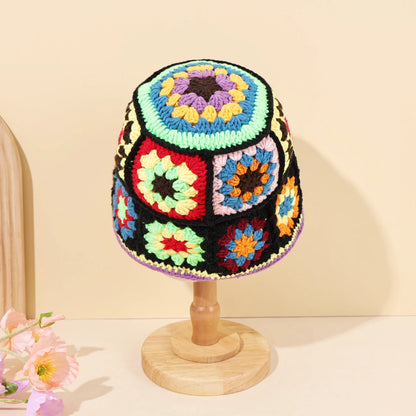 Hollow Flower Knitted Fisherman Hat Women Autumn Winter