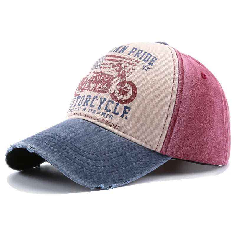 Motorcycle Embroidered Hip Hop Snapback Cap