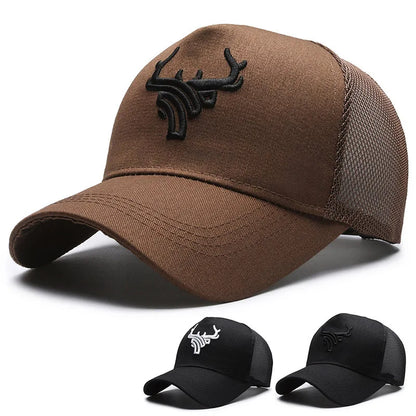 Unisex Animal Antlers Embroidery Baseball Net Caps