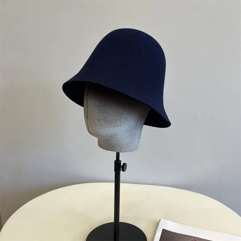 Vintage Elegant Wool Felt Warm Basin Hat