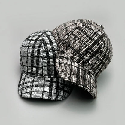 Versatile Color Block British Check Snapback Cap