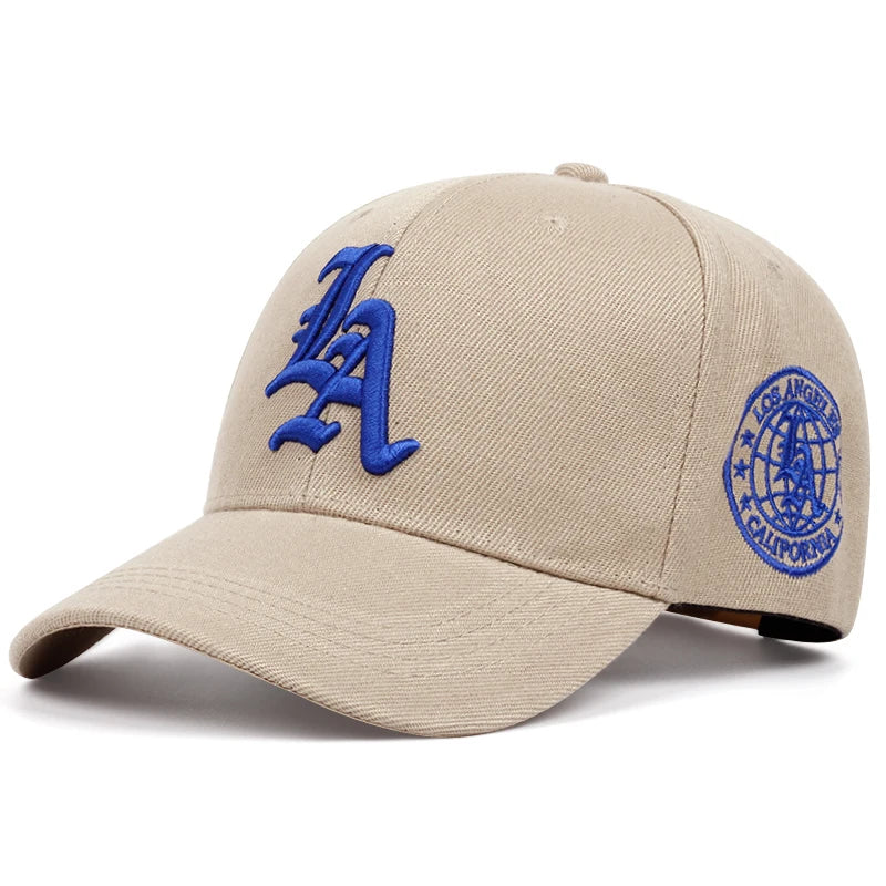 LA Letter Earth Embroidery Baseball Cap