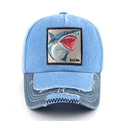 Shark Patch Denim Baseball Cap