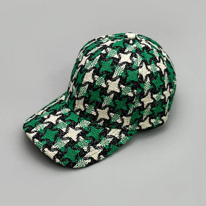 Versatile Color Block British Check Snapback Cap