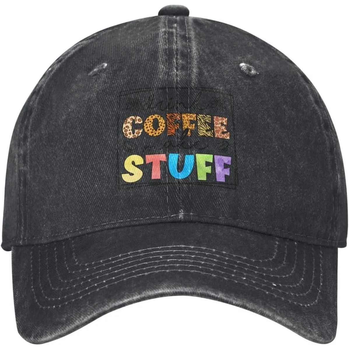 Drink Coffee Make Stuff Vintage Washed Denim Baseball Cap