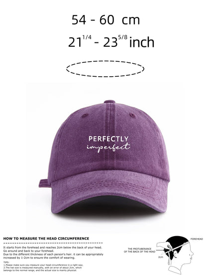 PERIMPFCT Print Minimalist Retro Washed Baseball Cap
