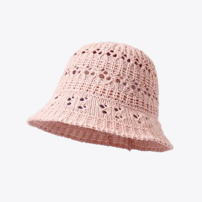 Womens Summer Hollow Breathable Foldable Beach Bucket Hat