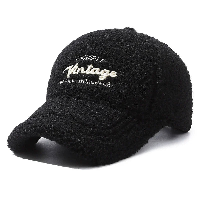 Trendy Lambswool Windproof Women Baseball Cap