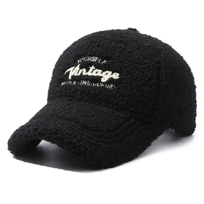 Trendy Lambswool Windproof Women Baseball Cap