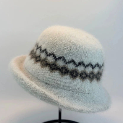 Jacquard Knitted Brimmed Winter Bucket Hat