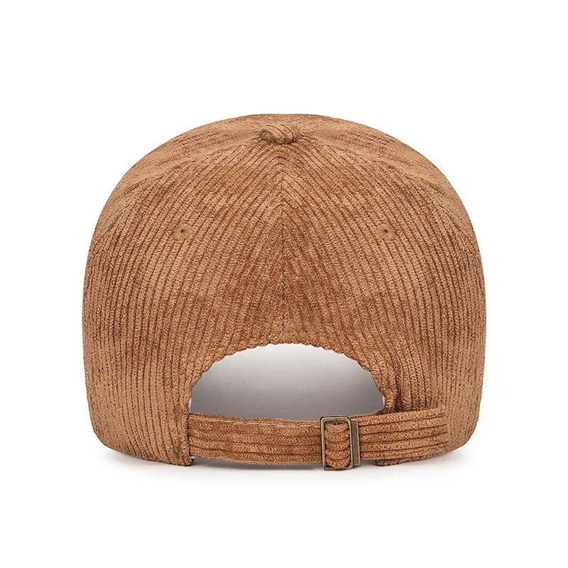 Striped Corduroy Adjustable Snapback Baseball Cap