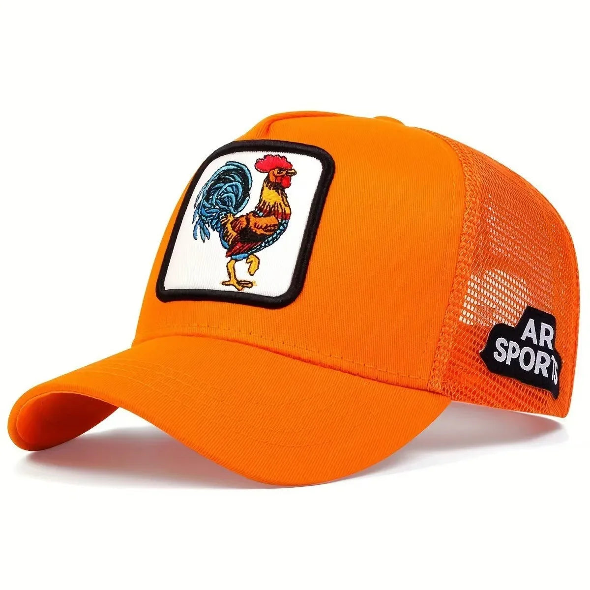Animal Embroidered Rooster Mesh Baseball Cap