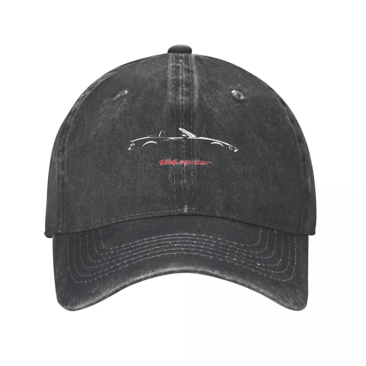 Fiat 124 Spider Denim Adjustable Hip Hop Baseball Cap