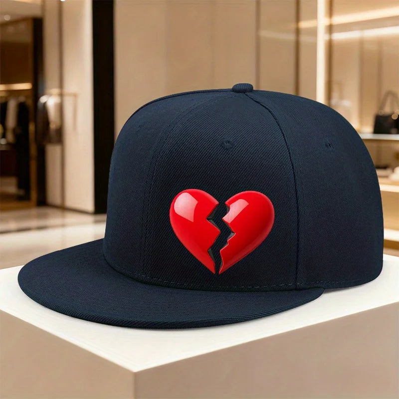 Broken Heart Graphic Street Snapback Cap