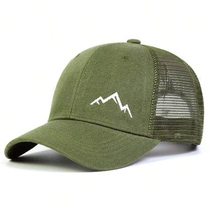 Unisex Mountain Range Embroidery Baseball Net Caps