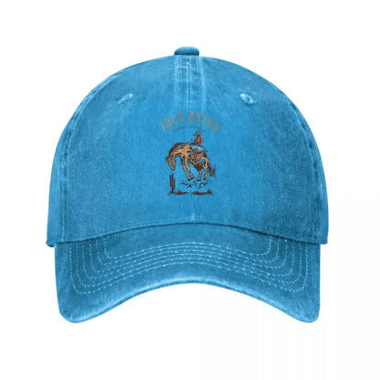 Zach Bryan Retro Distressed Washed Denim Baseball Cap