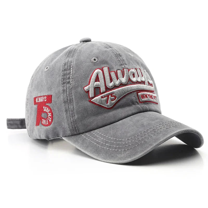 Unisex Vintage Washed “ALWAYS” Embroidered Baseball Cap