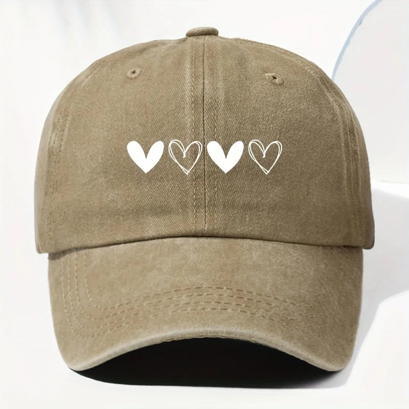 Retro Heart Pattern Trucker Baseball Cap
