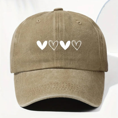 Retro Heart Pattern Trucker Baseball Cap