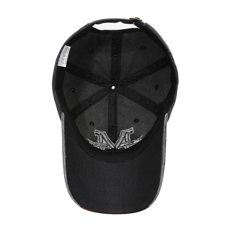 M Letter Embroidery Baseball Cap