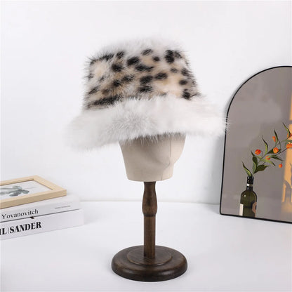 Women Fox Fur Winter Bucket Hat