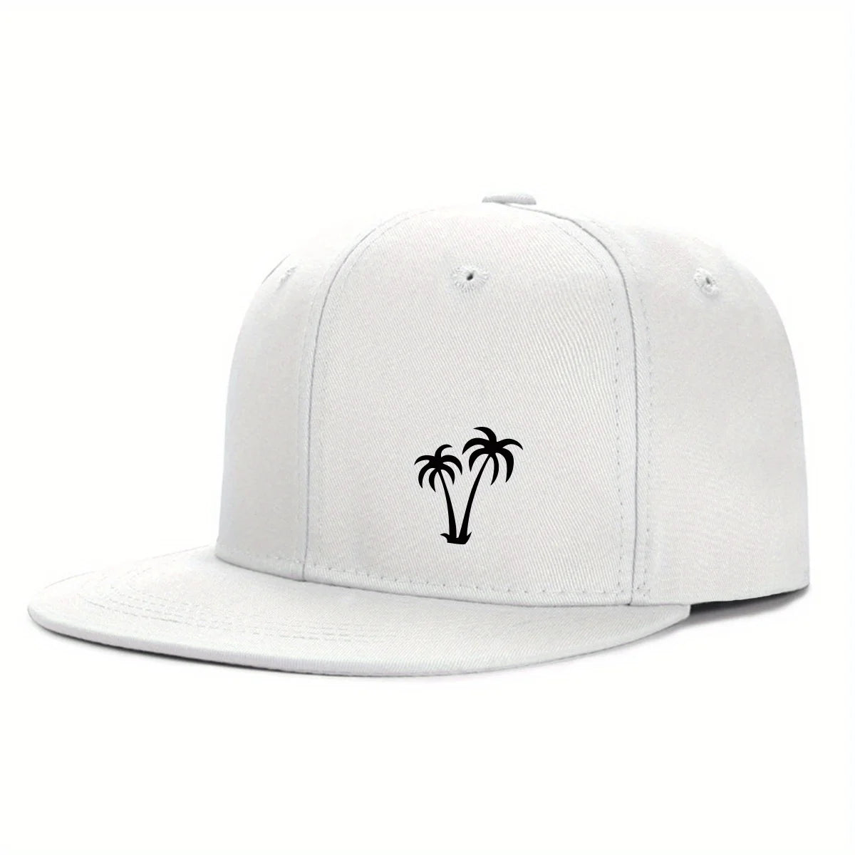 Palm Tree Graphic Black Hip Hop Snapback Cap