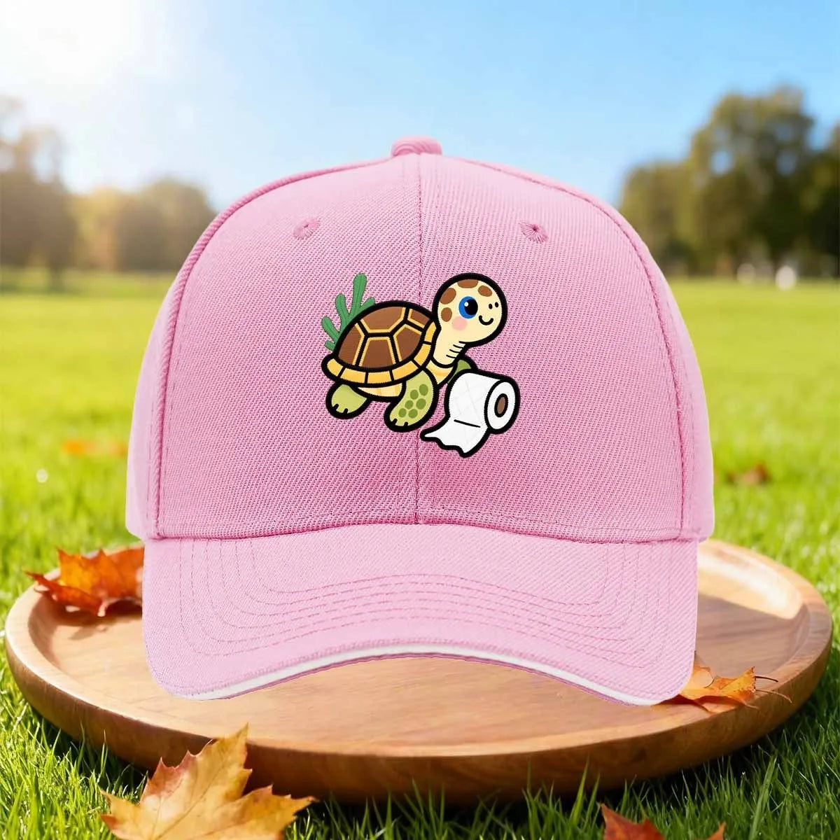Cute Turtle Toilet Paper Graphic Snapback Baseball Cap