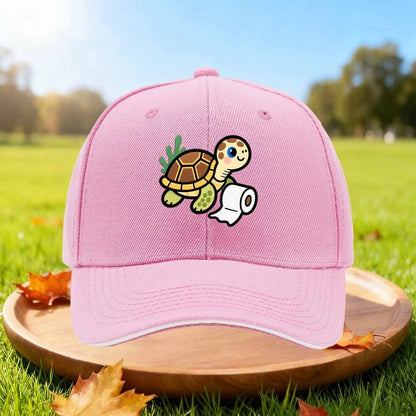 Cute Turtle Toilet Paper Graphic Snapback Baseball Cap