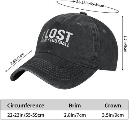 I Lost Fantasy Football Washed Denim Baseball Cap