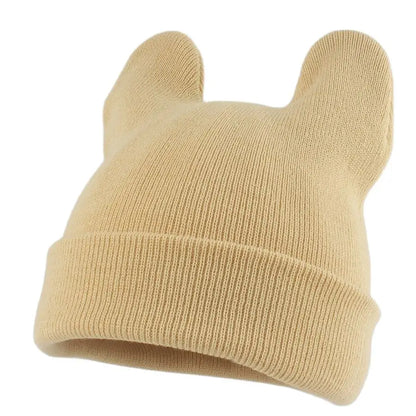 Korean Cute Cat Ear Knit Bucket Hat