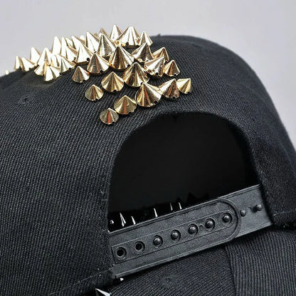 Five-Rivet Flat Brim Snapback Cap