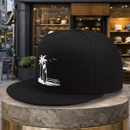 Palm Tree Surfboard Streetwear Adjustable Snapback Cap