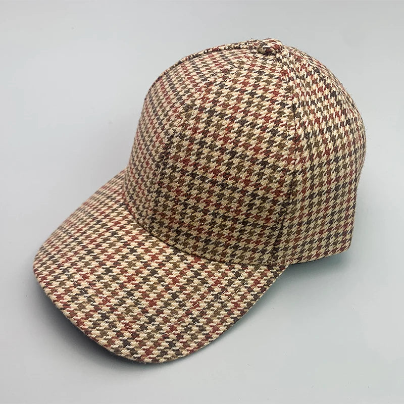 Retro British Houndstooth Classic Baseball Cap