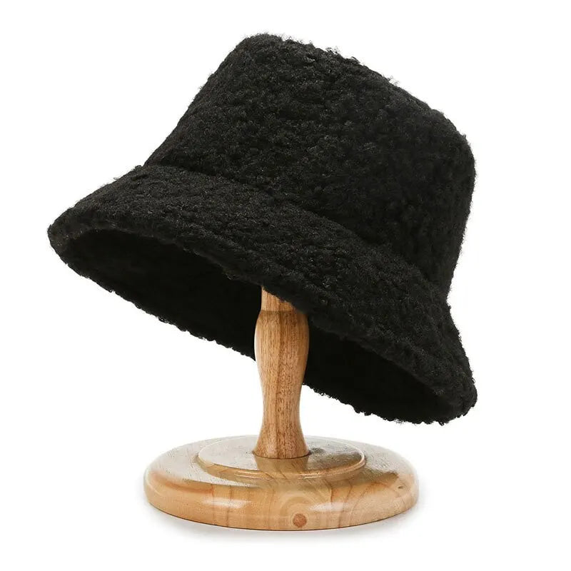 Harajuku Lamb Wool Winter Bucket Hat