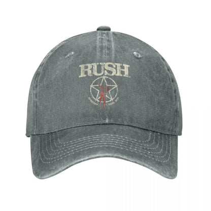 Rush Band Tattoo Style Washed Cotton Baseball Cap