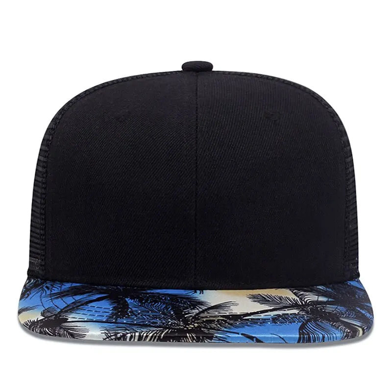 Blue Coconut Tree Snapback Hat Unisex