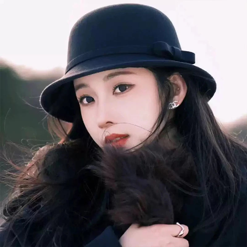 French Bow Warm Winter Bucket Hat