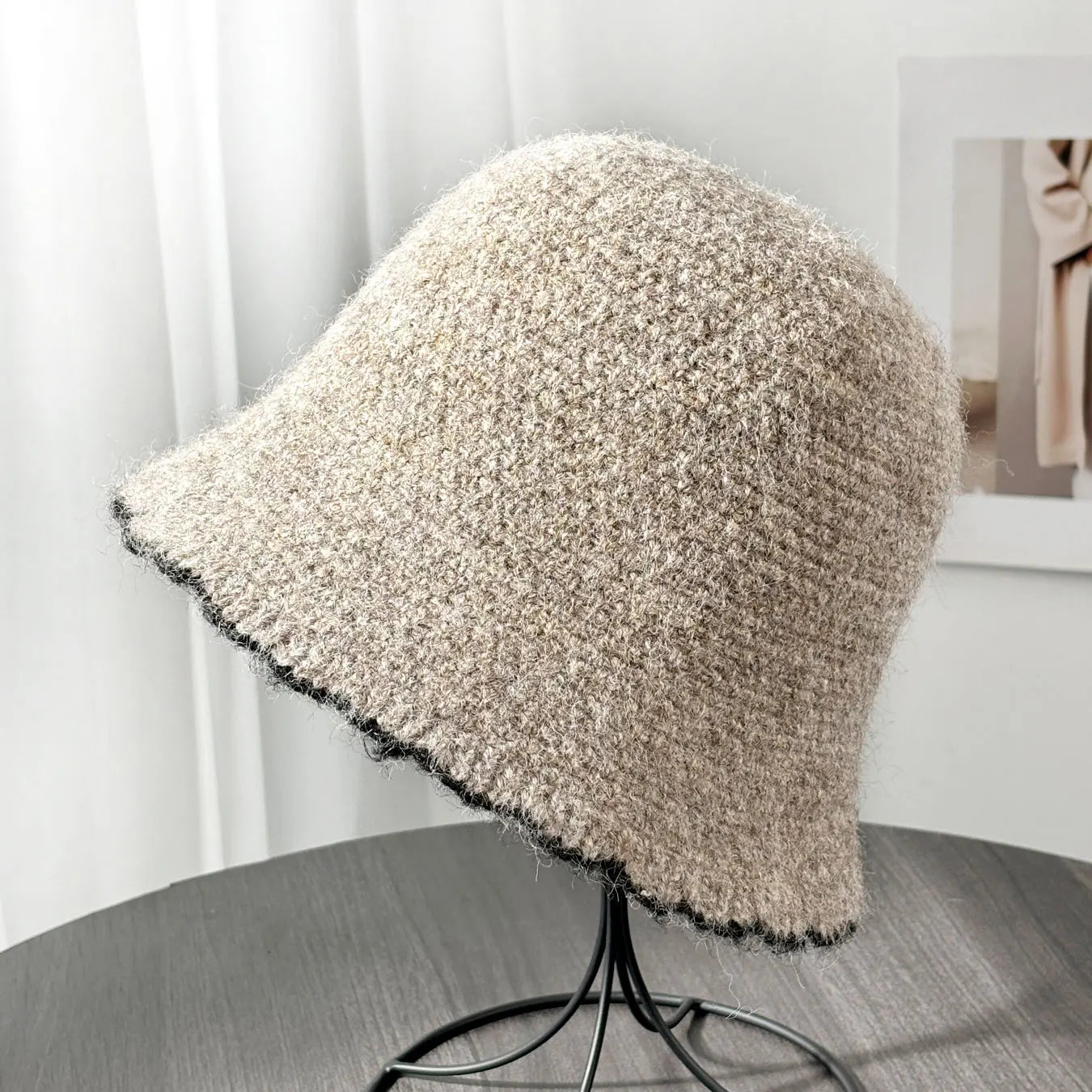 Chanel-Style Knitted Wool Autumn Winter Bucket Hat