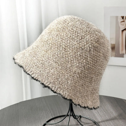 Chanel-Style Knitted Wool Autumn Winter Bucket Hat