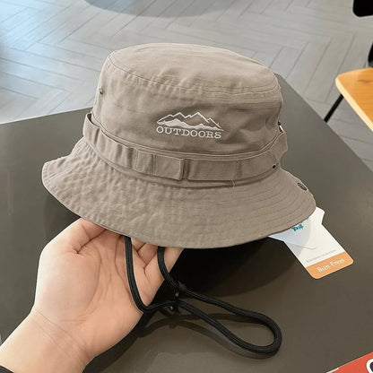Fashion Mountain Embroidery Sun Protection Bucket Hat
