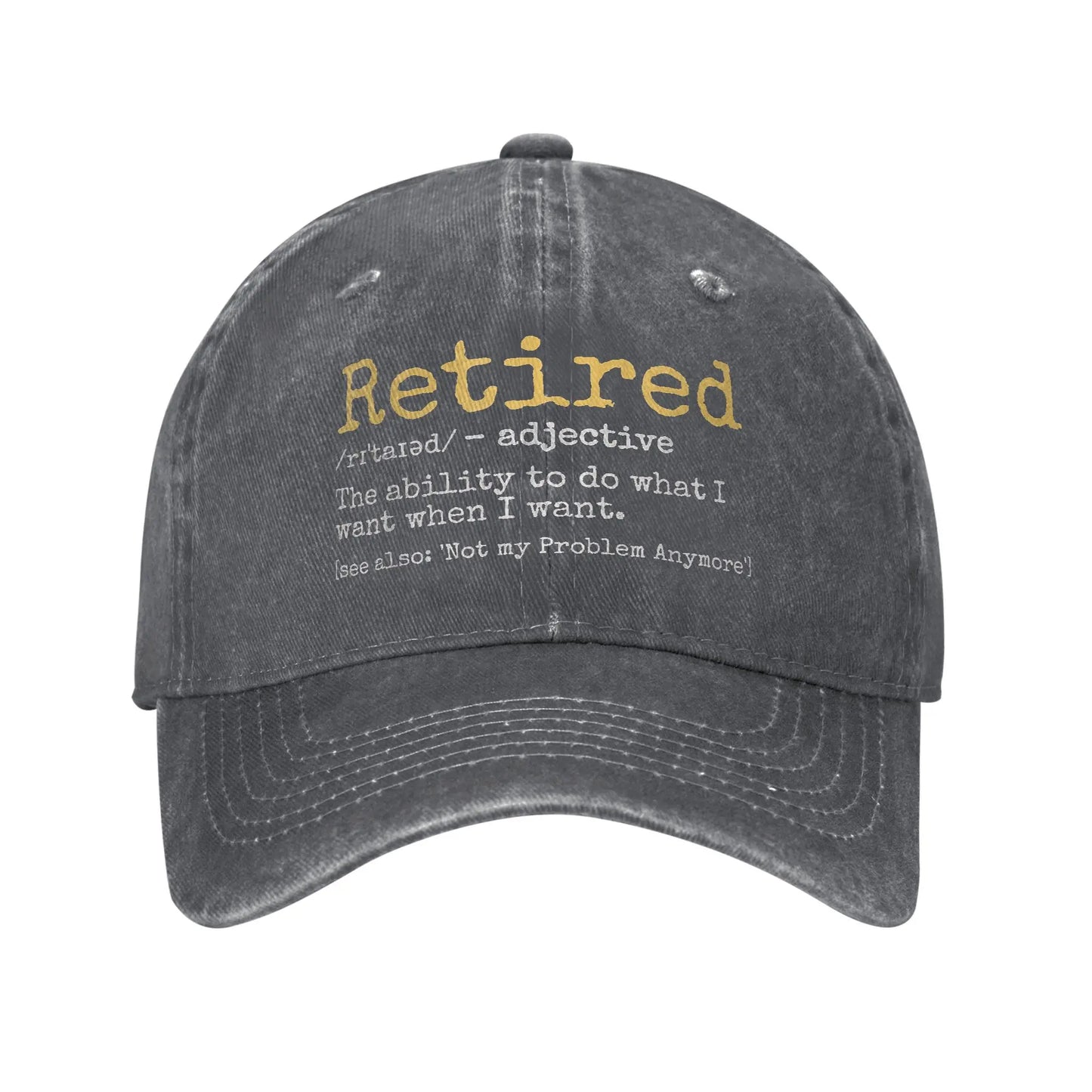 Retired Definition Funny Retirement Distressed Baseball Cap