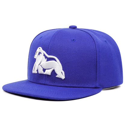 Unisex Gorilla Embroidered Flat Brim Baseball Cap