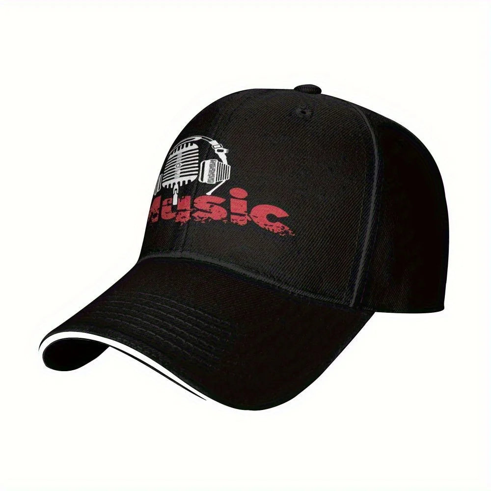 Vintage Music Print Baseball Cap