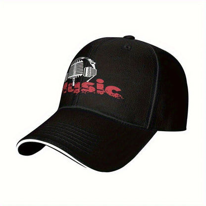 Vintage Music Print Baseball Cap