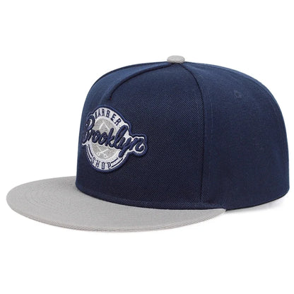 Brooklyn Embroidered Cotton Hip Hop Snapback Cap