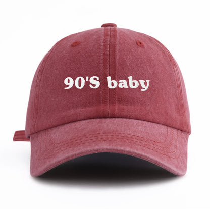 90s Baby Embroidery Washed Dad Baseball Cap
