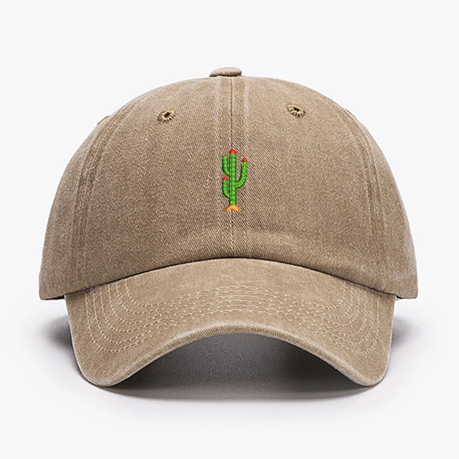 Mini Cactus Embroidered Vintage Baseball Cap