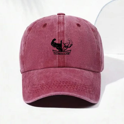 Bodybuilding Vintage Washed Cotton Gym Workout Baseball Cap