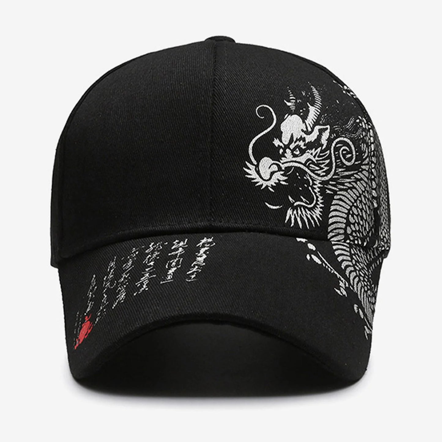 Dragon Print Chinese Style Adjustable Baseball Cap